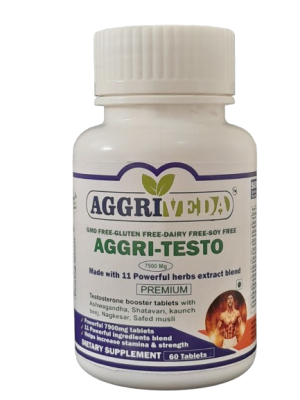 Aggri-Testo 7900 Mg Testosterone Booster Pills for Men Made with Ashwagandha 1000 Mg, Shatavari 600 Mg, Nagkesar 1000 Mg, Bada Gokhru 1200 Mg, Konch Beej 1400 Mg, Akarkara 500 Mg, Jaifal 300 Mg, Tribulus Terrestris 700 Mg, Safed Musli 300 Mg, Salam Panja 200 Mg and Fenugreek 700 Mg | Best T Booster Tablets for Men | 60 Tablets