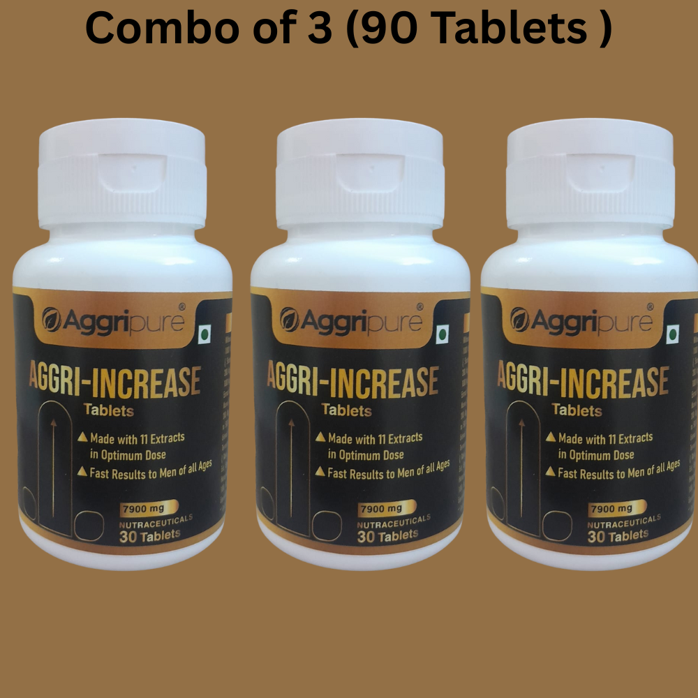 Get Longer Harder Stronger Penile Size with Aggri-Increase 7900 Mg Pills Made with Ashwagandha 1000 Mg, Shatavari 600 Mg, Nagkesar 1000 Mg, Konch Seed 1200 Mg, Bada Gokhru 1400 Mg, Akarkara 500 Mg, Jaifal 300 Mg, Tribulus Terrestris 700 Mg, Safed Musli 300 Mg, Salam Panja 200 Mg and Fenugreek 700 Mg  | Powerful 11 Herbs Blend for Male Performance | Lower ED Naturally with Aggri-Increase 7900 Mg | Ling Mota Lamba Karne ki Dawa | 90 Tablets