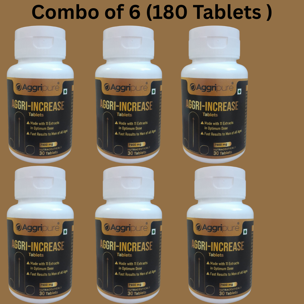 Get Longer Harder Stronger Penile Size with Aggri-Increase 7900 Mg Pills Made with Ashwagandha 1000 Mg, Shatavari 600 Mg, Nagkesar 1000 Mg, Konch Seed 1200 Mg, Bada Gokhru 1400 Mg, Akarkara 500 Mg, Jaifal 300 Mg, Tribulus Terrestris 700 Mg, Safed Musli 300 Mg, Salam Panja 200 Mg and Fenugreek 700 Mg | Powerful 11 Herbal Extracts Blend for Male Performance | Lower ED Naturally with Aggri-Increase 7900 Mg | Ling Mota Lamba Karne ki Dawa | 180 Tablets