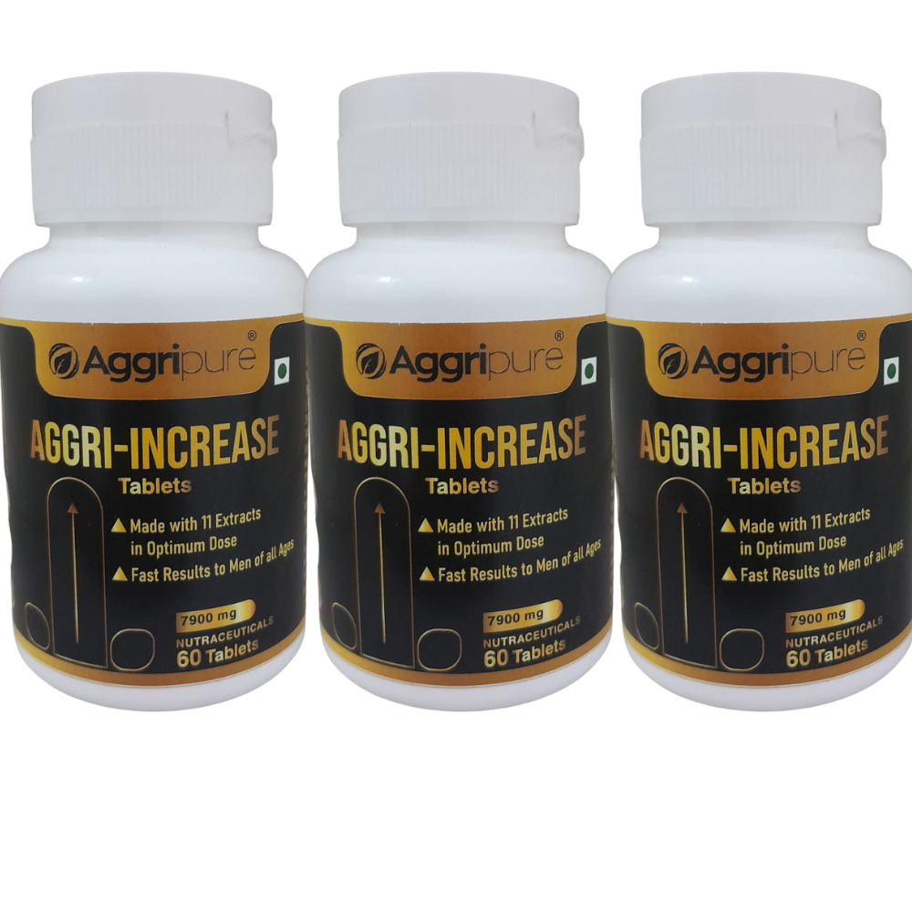 Get Longer, Harder & Stronger Penile Size with Aggri-Increase 7900 Mg Tablets Made with Ashwagandha 1000 Mg, Shatavari 600 Mg, Nagkesar 1000 Mg, Konch Seed 1200 Mg, Bada Gokhru 1400 Mg, Akakara 500 Mg, Jaifal 300 Mg, Tribulus Terrestris 700 Mg, Safed Musli 300 Mg, Salam Panja 200 Mg and Fenugreek 700 Mg | Powerful 11 Ingredients Blend to Boost Performance | Ling Mota Lamba Karne ki Asardar Dawa | 180 Tablets
