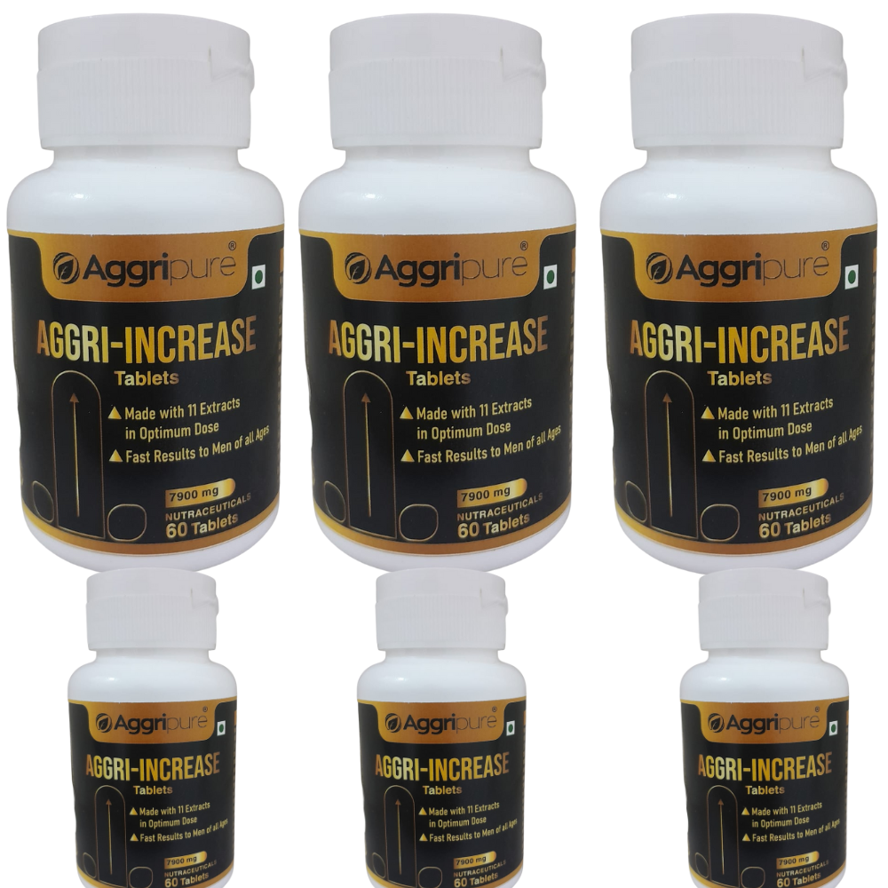 Get Longer, Harder & Stronger Penile Size with Aggri-Increase 7900 Mg Tablets Made with Ashwagandha 1000 Mg, Shatavari 600 Mg, Nagkesar 1000 Mg, Konch Seed 1200 Mg, Bada Gokhru 1400 Mg, Akakara 500 Mg, Jaifal 300 Mg, Tribulus Terrestris 700 Mg, Safed Musli 300 Mg, Salam Panja 200 Mg and Fenugreek 700 Mg | Powerful 11 Ingredients Blend to Boost Performance | Ling Mota Lamba Karne ki Asardar Dawa | 360 Tablets