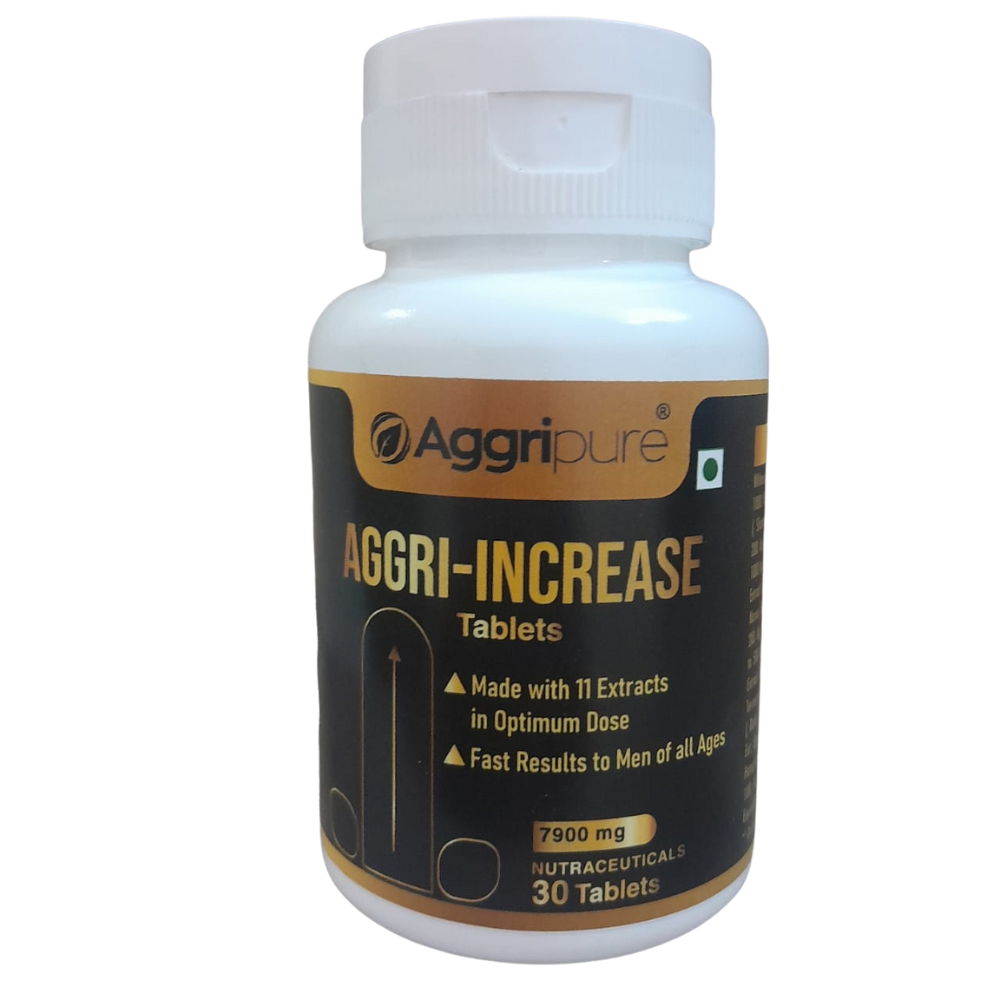 Get Longer Harder Stronger Penile Size with Aggri-Increase 7900 Mg Tablets Made with Ashwagandha 1000 Mg, Shatavari 600 Mg, Nagkesar 1000 Mg, Konch Seed 1200 Mg, Bada Gokhru 1400 Mg, Akarkara 500 Mg, Jaifal 300 Mg, Tribulus Terrestris 700 Mg, Safed Musli 300 Mg, Salam Panja 200 Mg and Fenugreek 700 Mg | Powerful 11 Herbs Blend for Male Performance | Lower ED Naturally with Aggri-Increase 7900 Mg | Ling Mota Lamba Karne ki Dawa | 30 Tablets