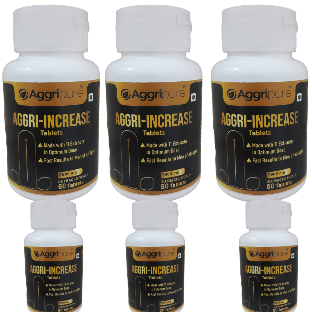 Get Longer, Harder & Stronger Penile Size with Aggri-Increase 7900 Mg Tablets Made with Ashwagandha 1000 Mg, Shatavari 600 Mg, Nagkesar 1000 Mg, Konch Seed 1200 Mg, Bada Gokhru 1400 Mg, Akakara 500 Mg, Jaifal 300 Mg, Tribulus Terrestris 700 Mg, Safed Musli 300 Mg, Salam Panja 200 Mg and Fenugreek 700 Mg | Powerful 11 Ingredients Blend to Boost Performance | Ling Mota Lamba Karne ki Asardar Dawa | 360 Tablets