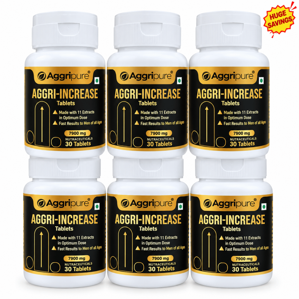 Get Longer, Harder & Stronger Penile Size with Aggri-Increase 7900 Mg Tablets Made with Ashwagandha 1000 Mg, Shatavari 600 Mg, Nagkesar 1000 Mg, Konch Seed 1200 Mg, Bada Gokhru 1400 Mg, Akarkara 500 Mg, Jaifal 300 Mg, Tribulus Terrestris 700 Mg, Safed Musli 300 Mg, Salam Panja 200 Mg and Fenugreek 700 Mg  | Powerful 11 Ingredients Blend to Boost Performance | Ling Mota Lamba Karne ki Asardar Dawa | 180 Tablets
