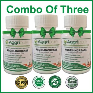 Get Longer Harder Size with Aggri-Increase 4940 Mg Tablets Made with Ashwagandha 625 Mg, Tribulus Terrestris 438 Mg, Shatavari 375 Mg, Safed Musli 188 Mg, Salam Panja 125 Mg, Jaiphal 188 Mg, Fenugreek 438 Mg, Akarkara 313 Mg, Bada Gokhru 875 Mg , Kaunch Beej 750 Mg & Nagkesar 625 Mg | Powerful 11 Ingredients Blend | Boost Your Performance | 180 Tablets