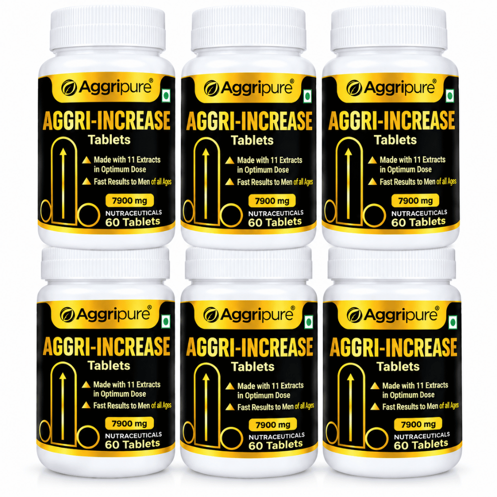 Get Longer, Harder & Stronger Penile Size with Aggri-Increase 7900 Mg Tablets Made with Ashwagandha 1000 Mg, Shatavari 600 Mg, Nagkesar 1000 Mg, Konch Seed 1200 Mg, Bada Gokhru 1400 Mg, Akarkara 500 Mg, Jaifal 300 Mg, Tribulus Terrestris 700 Mg, Safed Musli 300 Mg, Salam Panja 200 Mg and Fenugreek 700 Mg  | Powerful 11 Ingredients Blend to Boost Performance | Ling Mota Lamba Karne ki Asardar Dawa | 360 Tablets