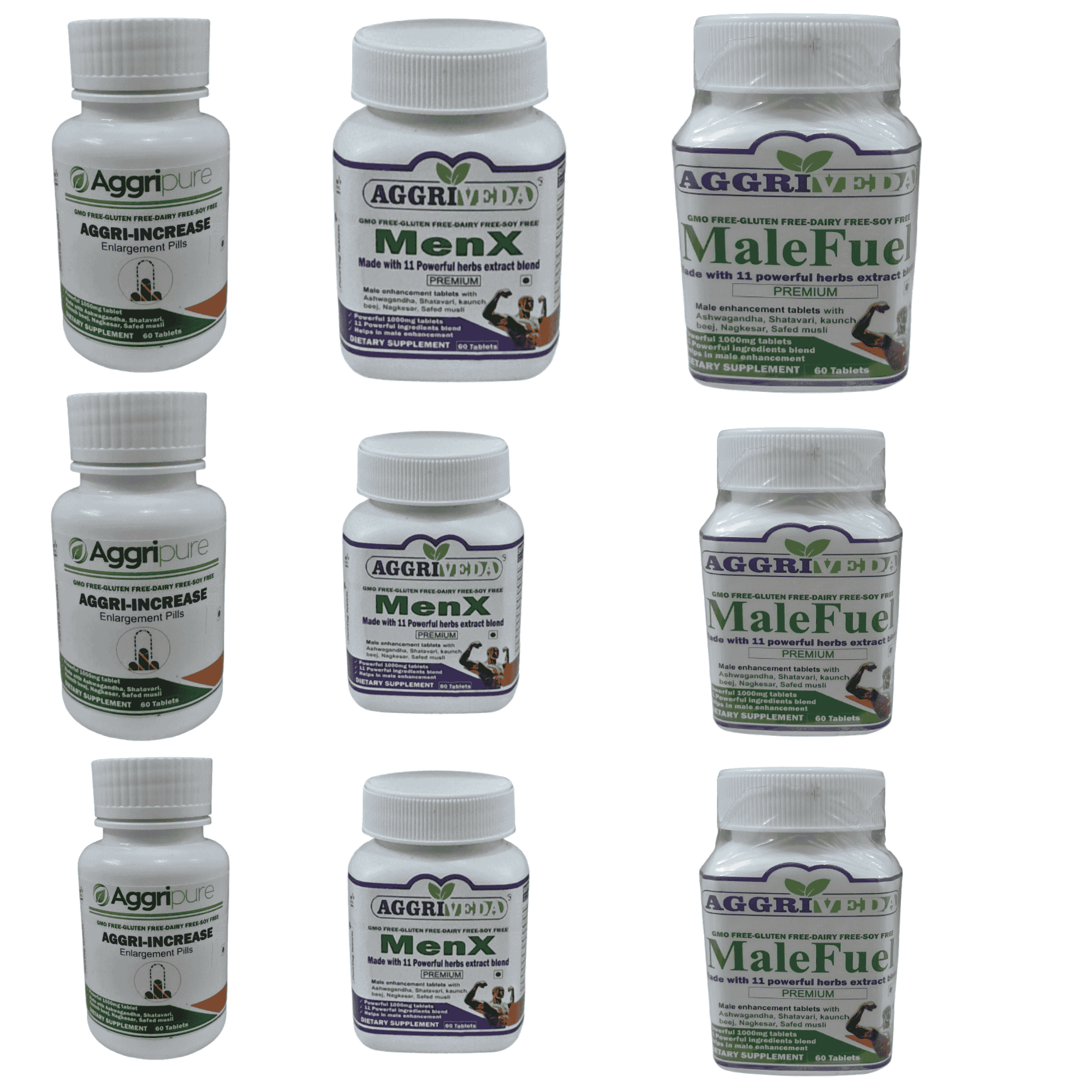 Panis Enlargement Tablets – Malefuel + MenX + Aggri-Increase | 540 Tablets | 6 Month Supply