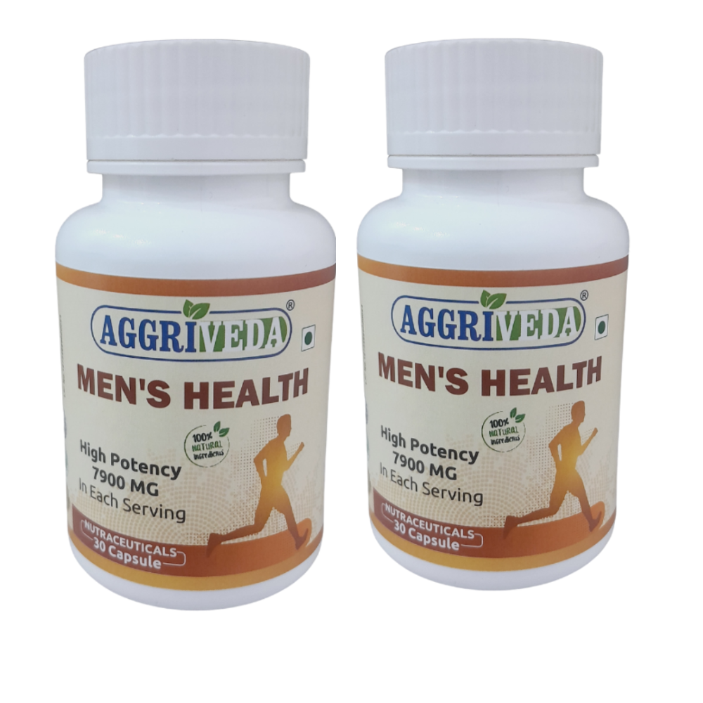 Aggriveda Men Health Capsules 7900 Mg for Testosterone Enhancement Made with Ashwagandha 1000 Mg, Shatavari 600 Mg, Nagkesar 1000 Mg, Konch Seed 1200 Mg, Bada Gokhru 1400 Mg, Akarkara 500 Mg, Jaifal 300 Mg, Tribulus Terrestris 700 Mg, Safed Musli 300 Mg, Salam Panja 200 Mg and Fenugreek 700 Mg | Boost Power, Endurance & Strength | Best Performance Booster Capsules for Men | High Potency 7900 Mg | See Results from Day 1 | 60 Capsules