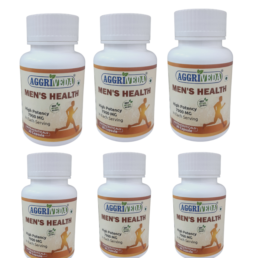 Aggriveda Men Health Capsules 7900 Mg for Testosterone Enhancement Made with Ashwagandha 1000 Mg, Shatavari 600 Mg, Nagkesar 1000 Mg, Konch Seed 1200 Mg, Bada Gokhru 1400 Mg, Akarkara 500 Mg, Jaifal 300 Mg, Tribulus Terrestris 700 Mg, Safed Musli 300 Mg, Salam Panja 200 Mg and Fenugreek 700 Mg | Boost Power, Endurance & Strength | Best Performance Booster Capsules for Men | High Potency 7900 Mg | See Results from Day 1 | 180 Capsules