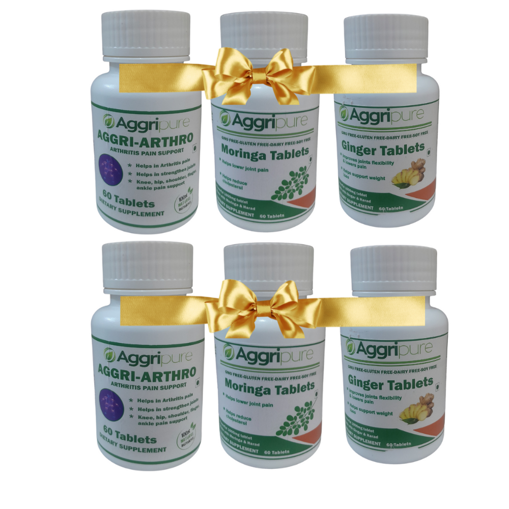 Arthritis Pain Relief Combo – Aggri-Arthro+Moringa+Ginger | 360 Tablets