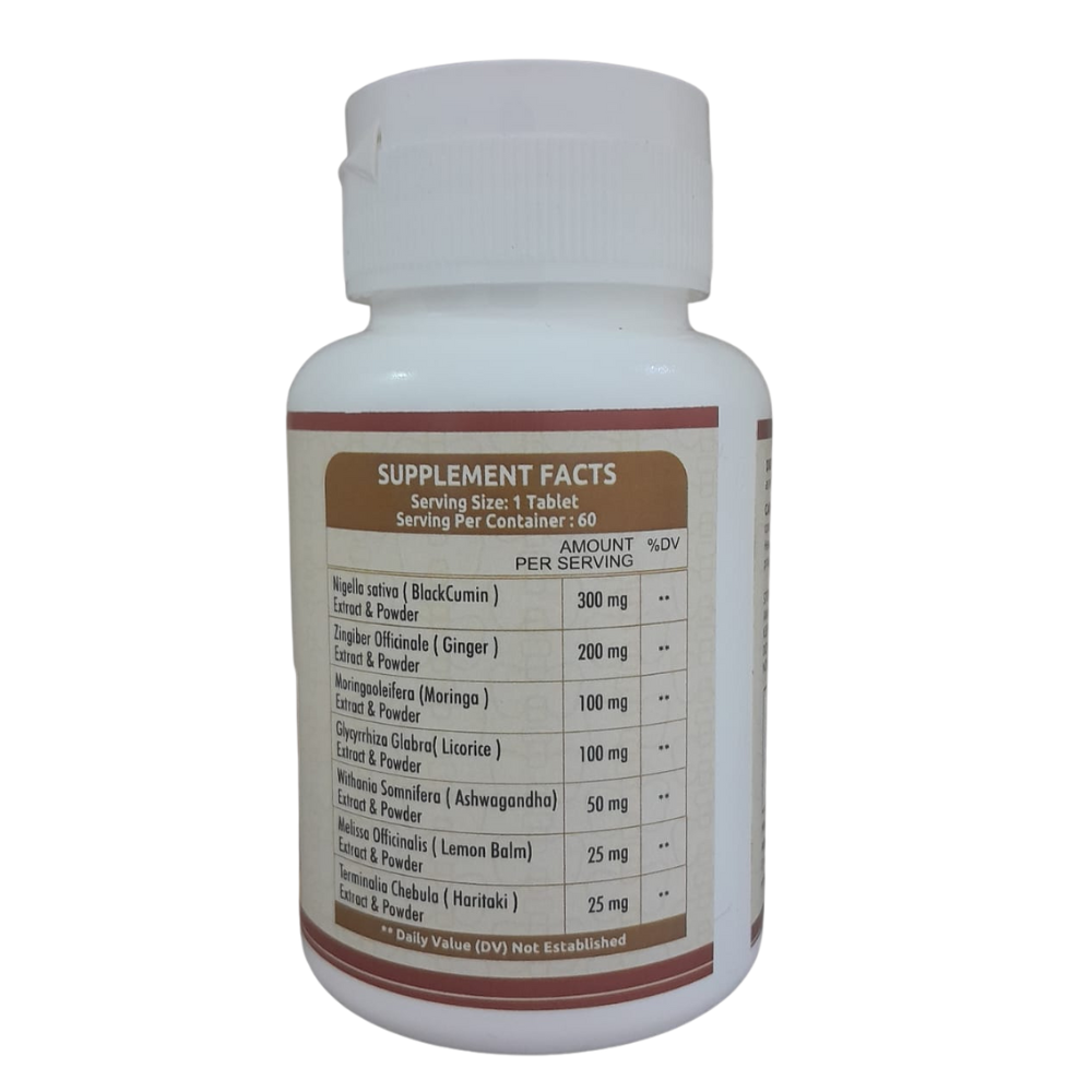 Aggriveda Thyroid Care 800 Mg – Healthy Thyroid Function Tablets Made with Black Cumin Extract & Powder, Ginger Extract & Powder, Moringa Extract & Powder, Licorice Extract & Powder, Ashwagandha Extract & Powder, Lemon Balm Extract & Powder, Haritaki Extract & Powder | Powerful Herbs in Right Dose for Healthy Thyroid Function | 180 Tablets - Image 2