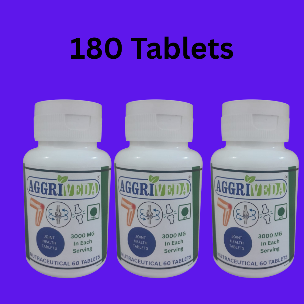 Joint Health Tablets 3000 Mg In Each Serving Made with Shallaki 300 Mg, Punarnava 225 Mg, Ashwagandha 150 Mg, Turmeric 150 Mg, Ginger 150 Mg, Guggul 150 Mg, Grapeseed 75 Mg, Tulsi 75 Mg, Laung 75 Mg, Aloevera 60 Mg, Haritaki 15 Mg | Powerful Arthritis Pain Relief Tablets | Get Relief in OA and RA | Powerful Anti Inflammatory Joint Pain Relief Tablets | 180 Tablets