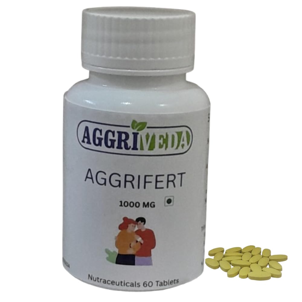 Male Fertility Tablets AggriFert 1000 Mg Made with 11 Powerful Ingredients Like Ashwagandha, Shatavari, Nagkesar, Konch Seed, Bada Gokhru, Akarkara, Jaifal, Tribulus Terrestris, Safed Musli, Salam Panja and Fenugreek | Boost Sperm Count | Get Better Semen Health | 60 Tablets